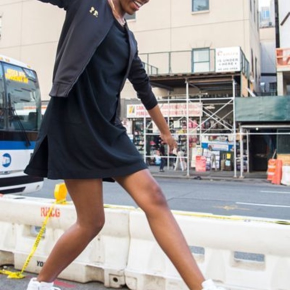 BOY MEETS GIRL. Cotton Embroidered-Logo Slit Dress - Picture 2 of 6